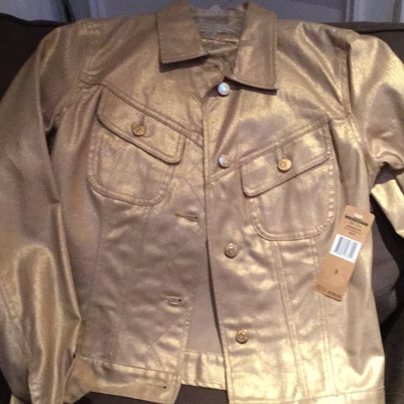 gold denim jacket